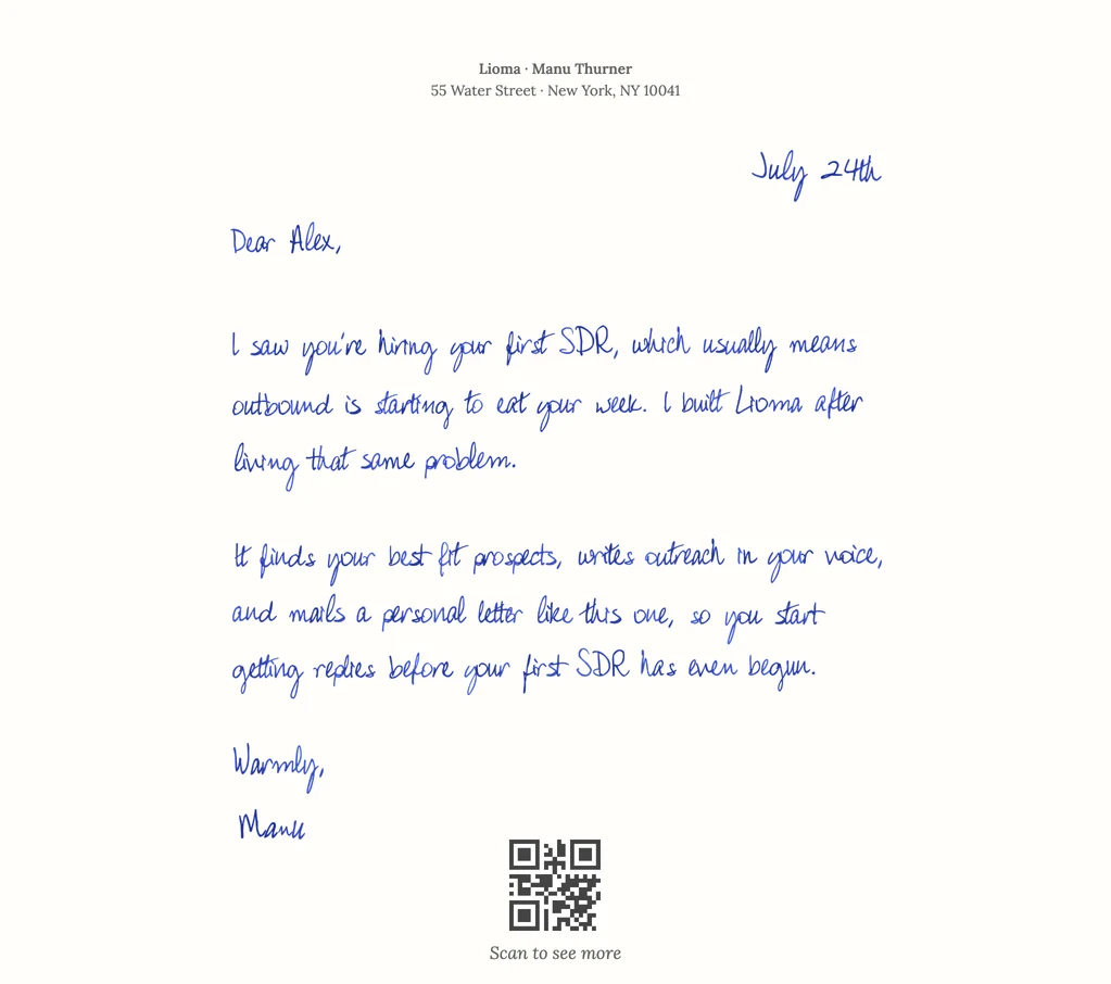 A real Lioma letter